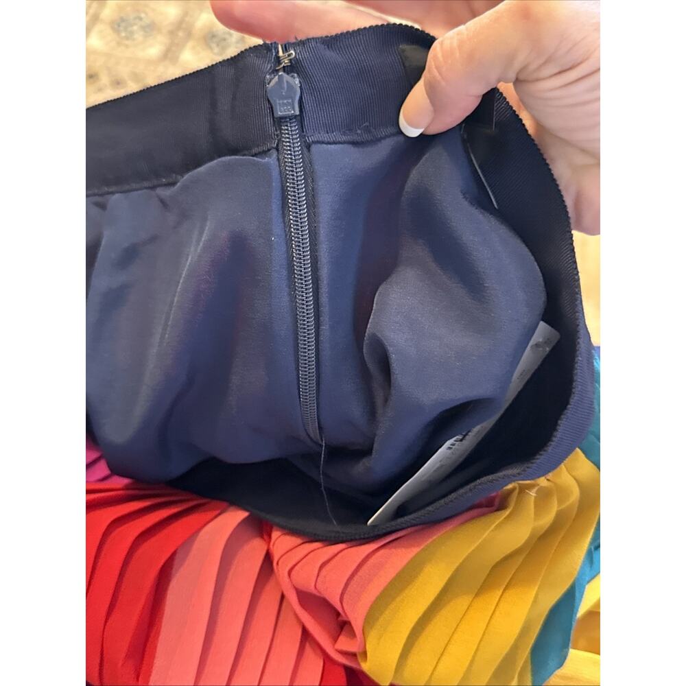 NWT J Crew Sunburst Pleated Rainbow Midi Skirt Bold Multicolor Colorblock [4] - Picture 12 of 13